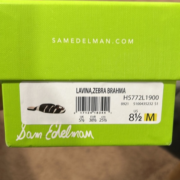 Sam Edelman brand new in box Lavina, Zebra Brahma size 8 1/2 - Picture 7 of 8